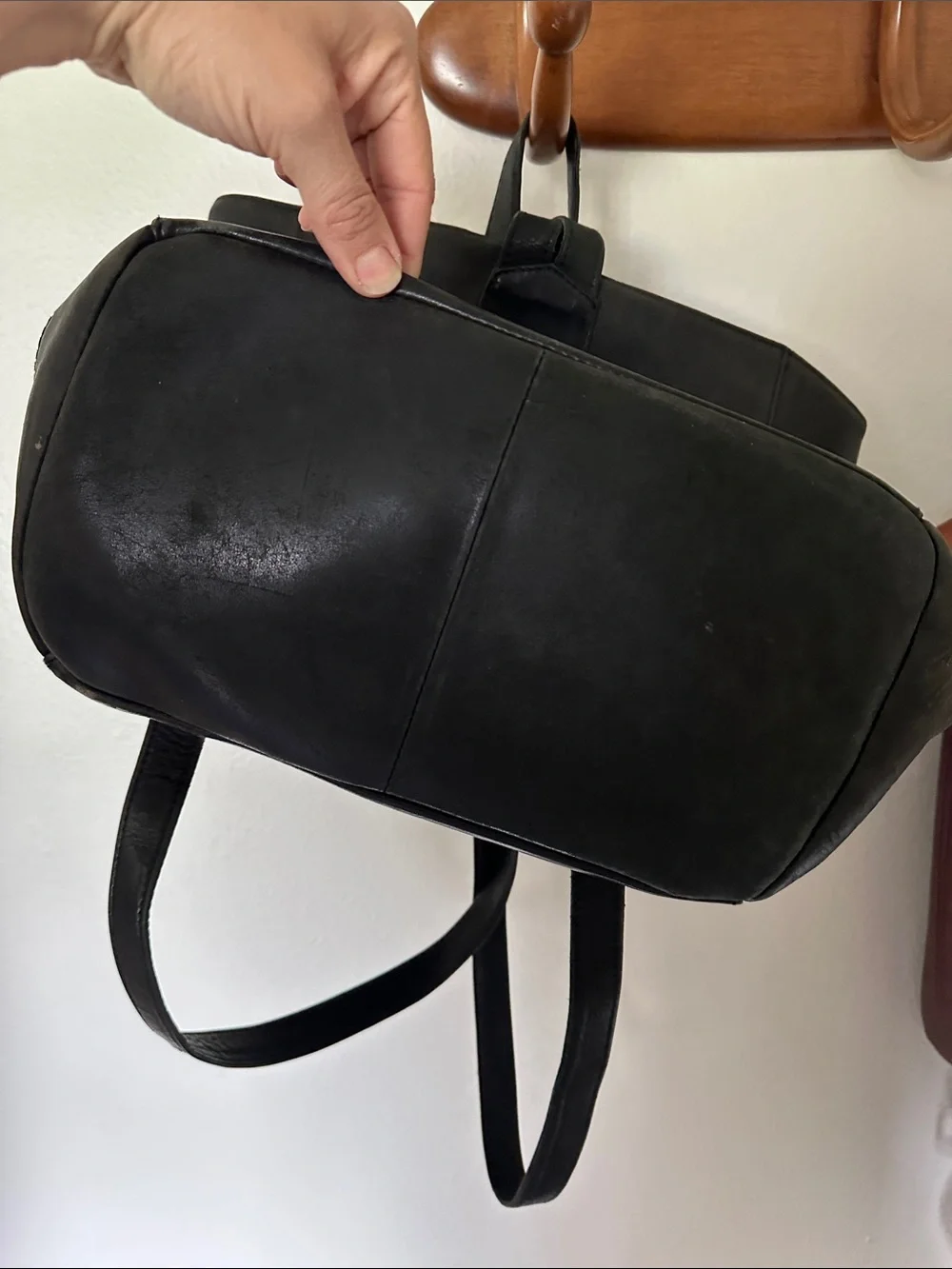 Black Leather Tote Bag/backpack- Classic Everyday Carry